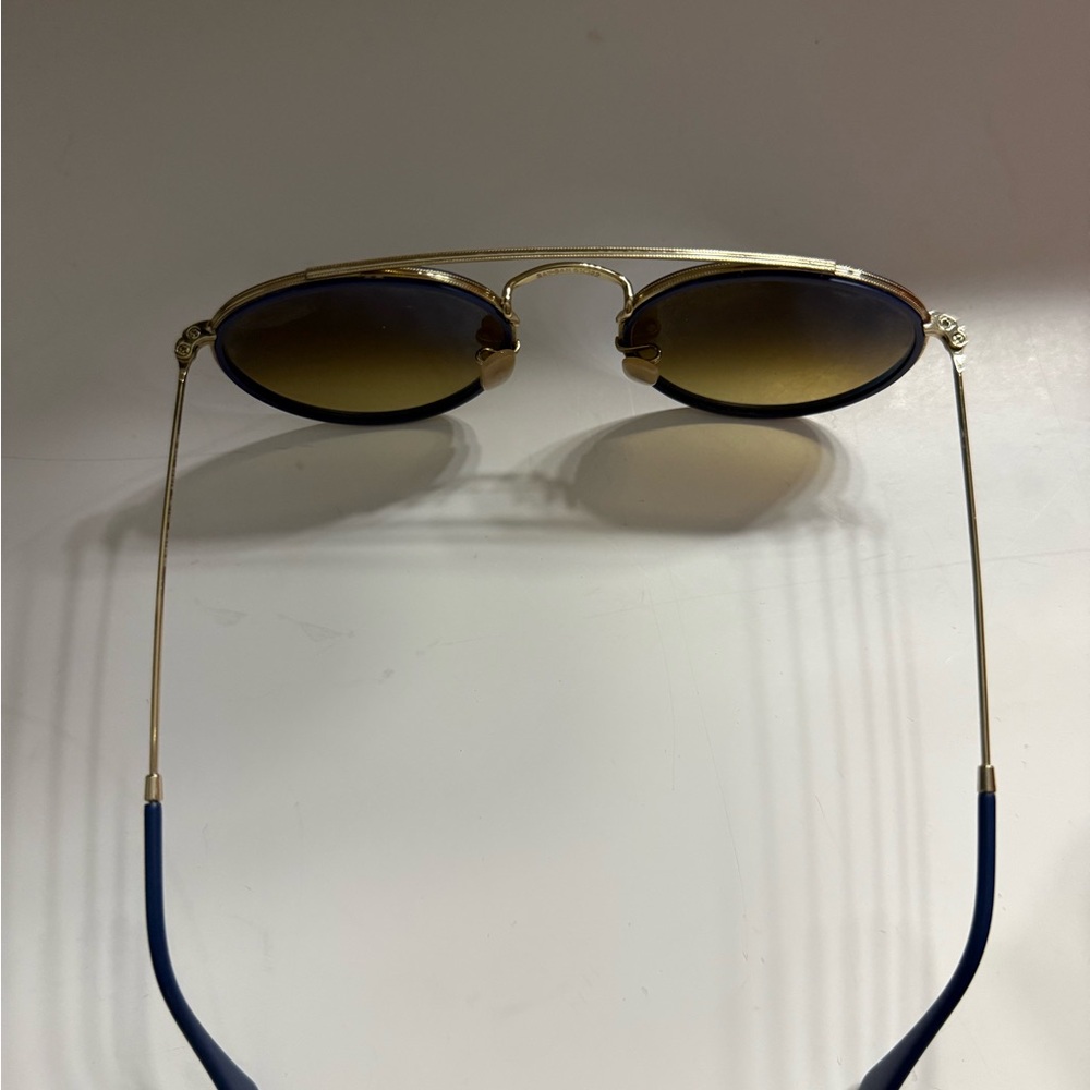 Ray-Ban Blue and Gold Round Sunglasses - Picture 3 of 4